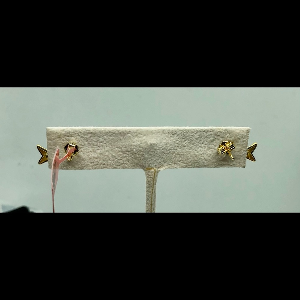 Simulated Ruby & Black Diamond Fish Studs - Picture 3 of 3